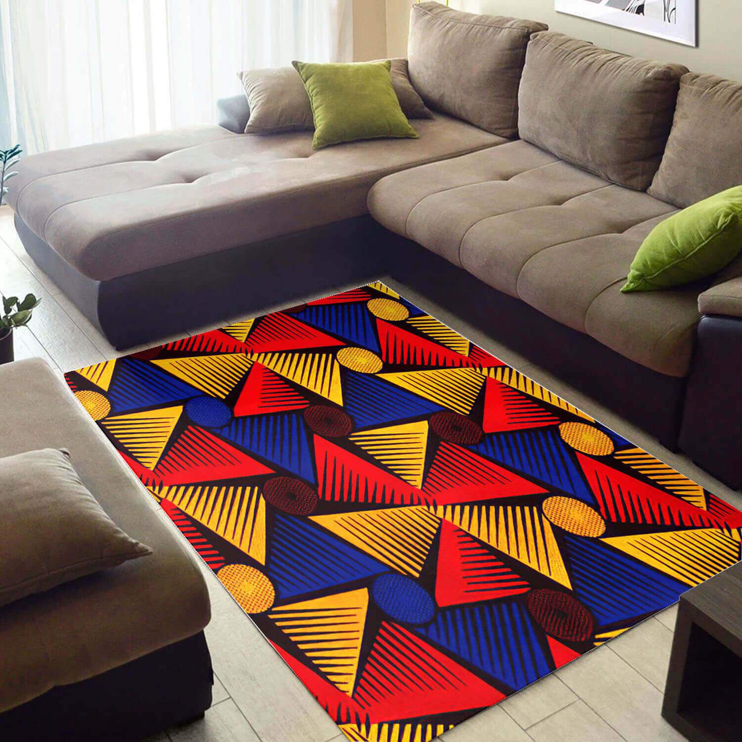 Modern African Area Rug Retro Afrocentric Ethnic Seamless Pattern African Large Rug African House Decor WBG3362