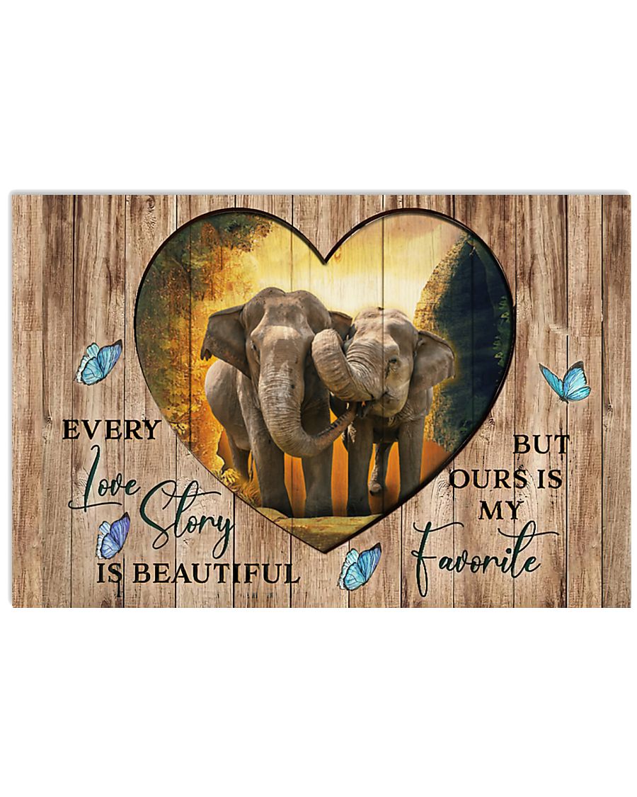 Elephants Beautiful Love Story Poster Print, Canvas Print Wall Art, Canvas Poster Wall Decor