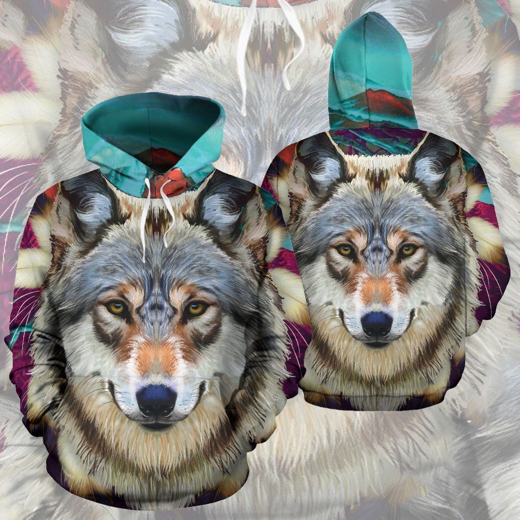 Spirit Animal Hoodie, Gray Wolf Hoodie