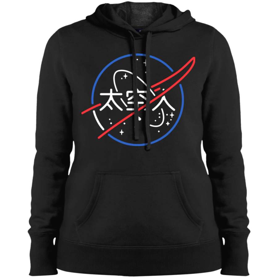 AGR NASA Aesthetic Japanese Neon Logo Ladies’ Pullover Hooded Sweatshirt