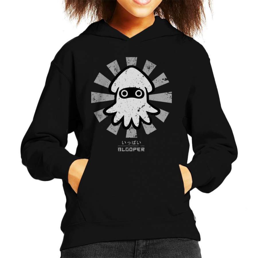 Blooper Squid Retro Japanese Mario Kid’s Hooded Sweatshirt