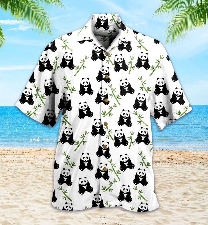 Panda Green Bamboo Patterns 3D Hawaiian Shirt