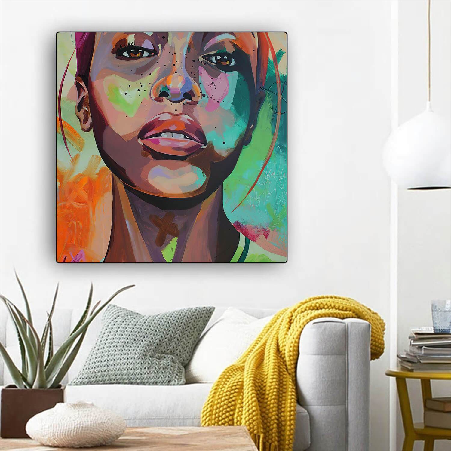 African Canvas Art Pretty Black American Girl Modern African American Art Afrocentric Home Decor BPS61633