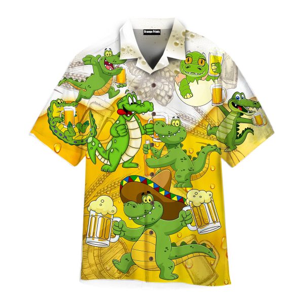 Animals Alligator Love Beer Hawaii Shirt For Men Women Ha10653