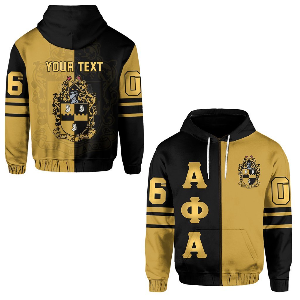 (Custom Personalised) Alpha Phi Alpha Zip Hoodie Half Style Lt13