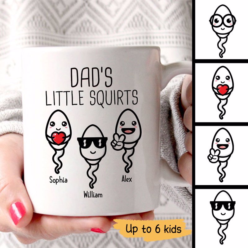 Dad‘S Little Squirts Cute Kids Father’S Day Gift Personalized Mug