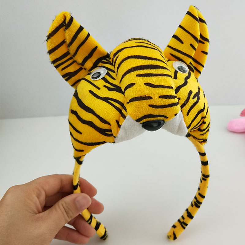 Adults Kids Plush Boy Children Tiger Ears Headband Bow Tie Tail Animal Gift Birthday Party Costume Christmas Halloween alx