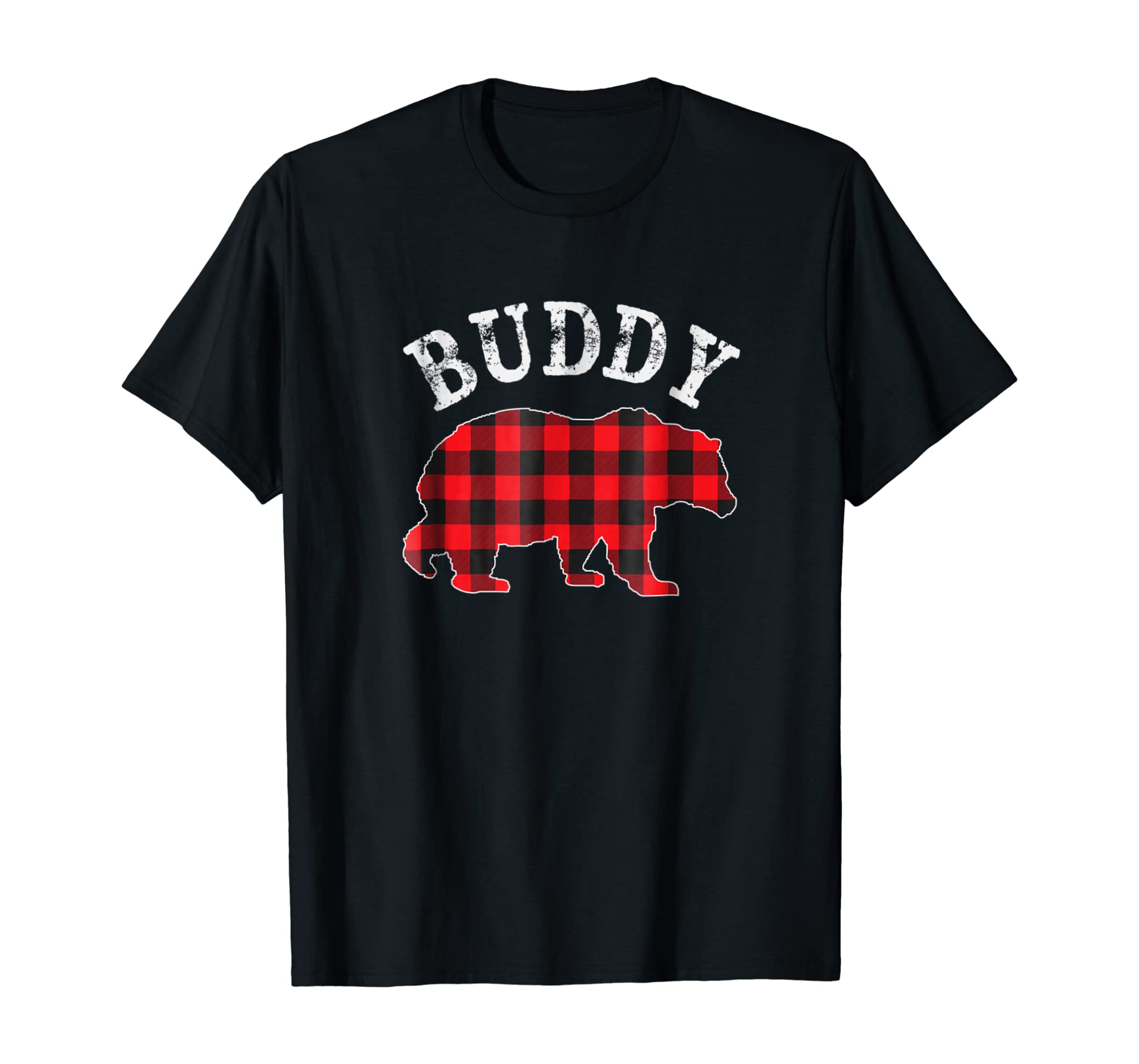 Red Plaid Buddy Bear Buffalo Matching Family Pajama T-Shirt