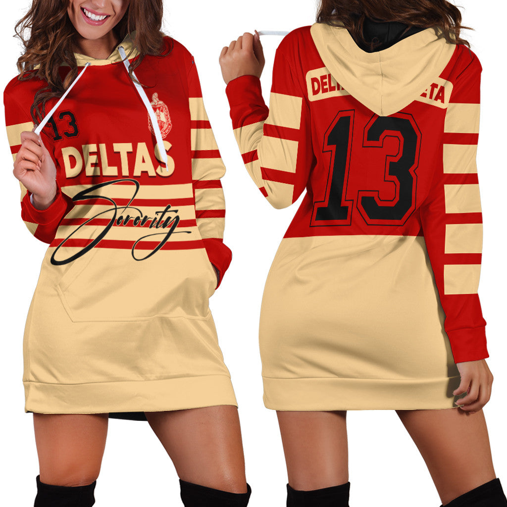 Sorority Dress – Delta Sigma Theta Sporty Premium Hoodie Dress