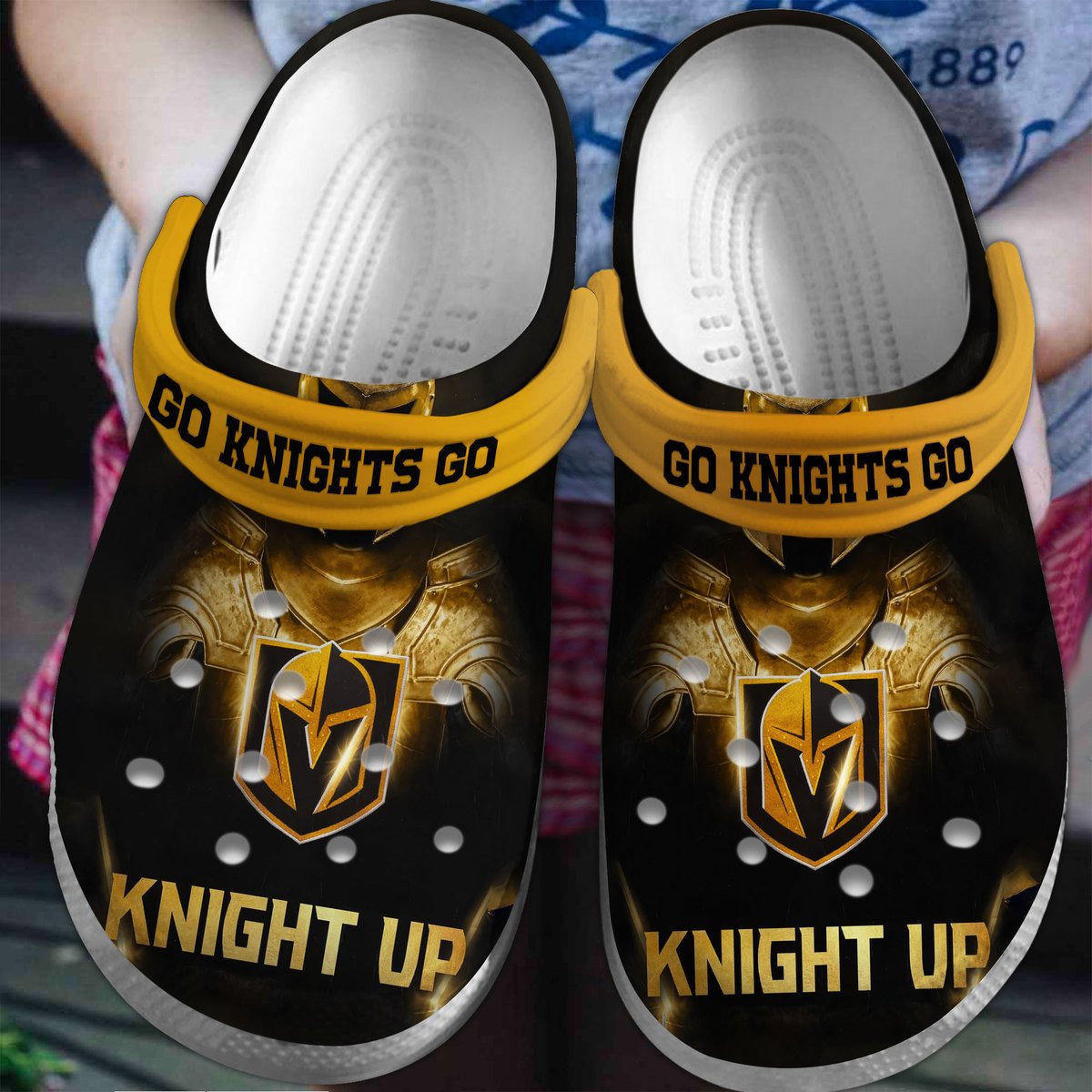 Vegas Golden Knights NHL Sport Crocs Crocband Clogs Shoes Comfortable For Men Women and Kids