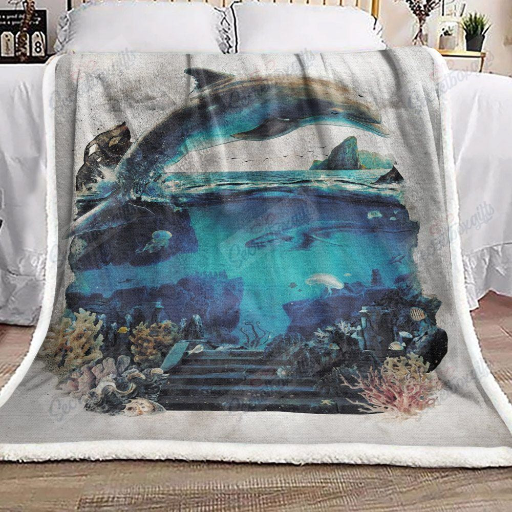 Dolphin Beach Gs-Cl-Ld2906 Fleece Blanket