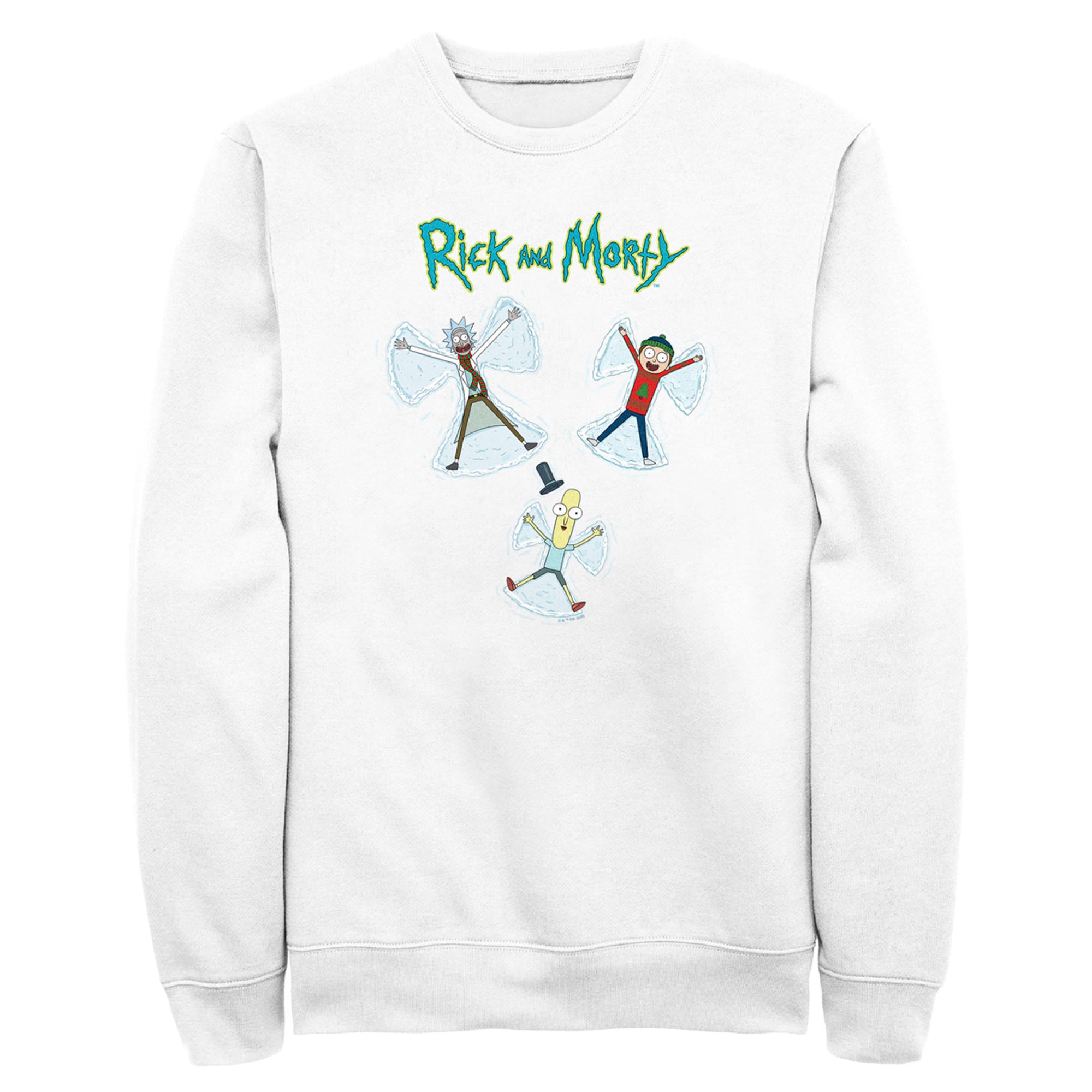 Men’S Rick And Morty Christmas Snow Angels Sweatshirt