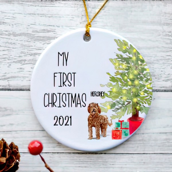 Personalized Labradoodle Puppy’S First Christmas Ornament, Labradoodle Ornament