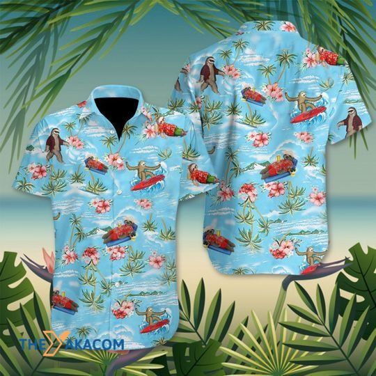 Sloth At The Beach Tropical Funny Animal Surfing Hot Summer The Best Gift For Animal Lovers Hawaii Hawaiian Shirt