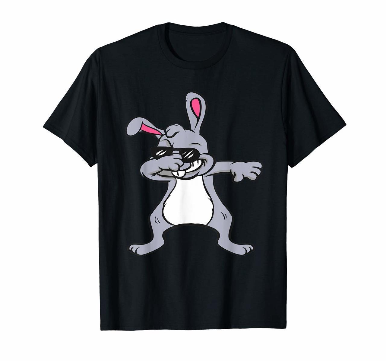 Dabbing Easter Bunny Hip Hop T-Shirt For Boys Girls Men Dab