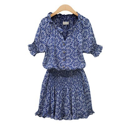 2022 Short Casual Women Summer Dress Boho Style Floral Print Chiffon Beach Dress Tunic Sundress Loose Mini Party Dress Vestidos alx