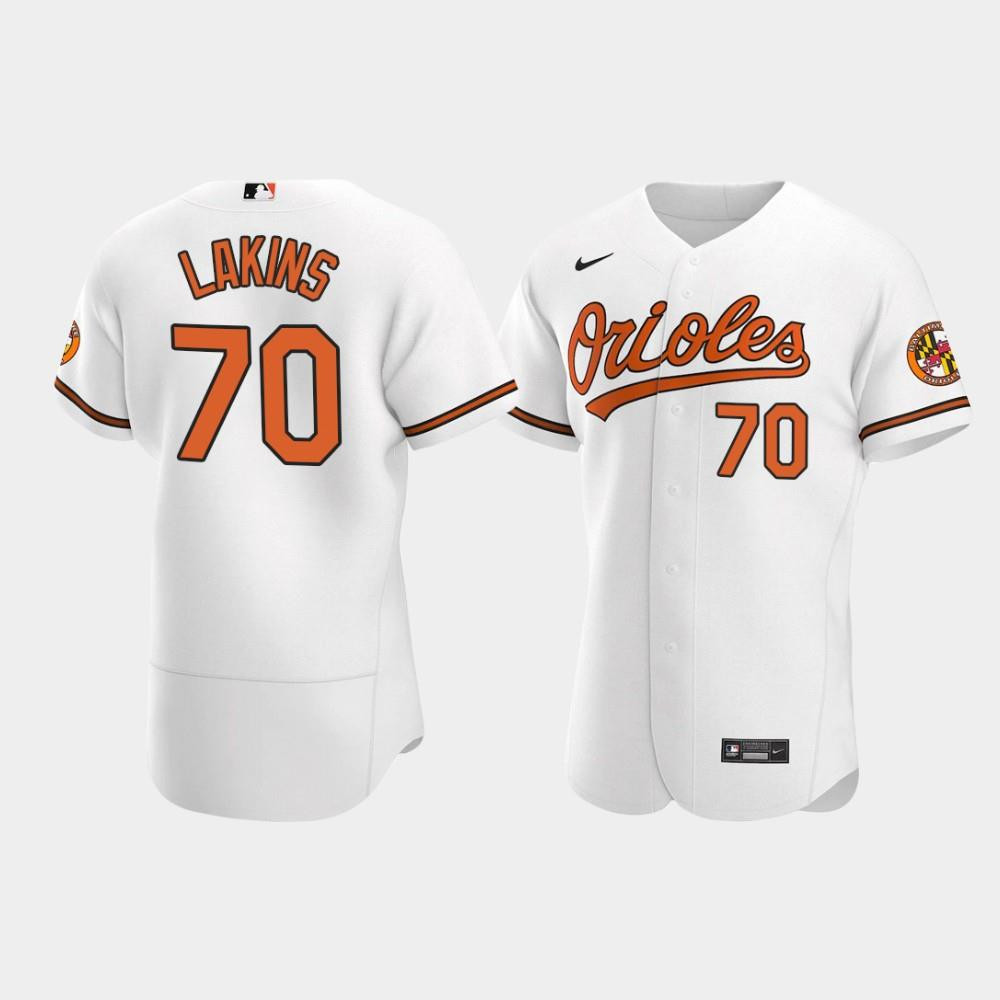 Travis Lakins 70 Baltimore Orioles White Home Jersey