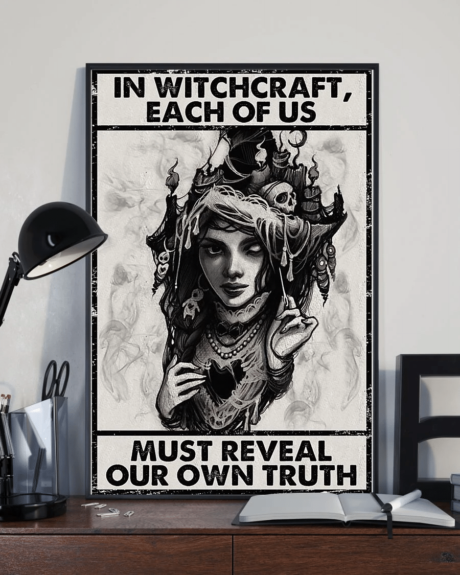 Witch Girl Poster Canvas – In Witchcraft Each Of Us Must Reveal Our Own Truth Vintage Home Decor Wall Art Evg81486