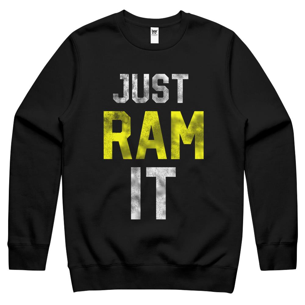 Distressed Ram Funny Saying Just Rams It Crewneck Sweatshirt