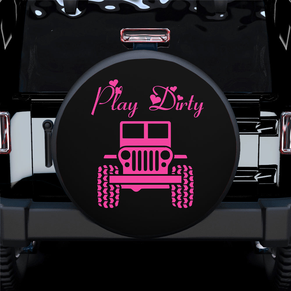 Play Dirty Pink Jeep Car Spare Tire Cover Gift For Campers