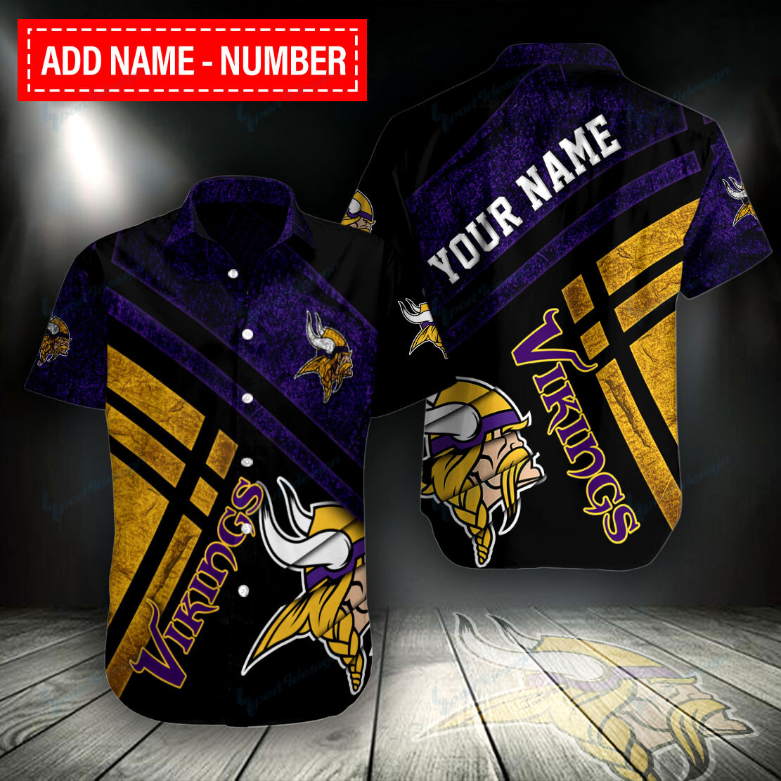 Minnesota Vikings Personalized Button Shirt Bg667