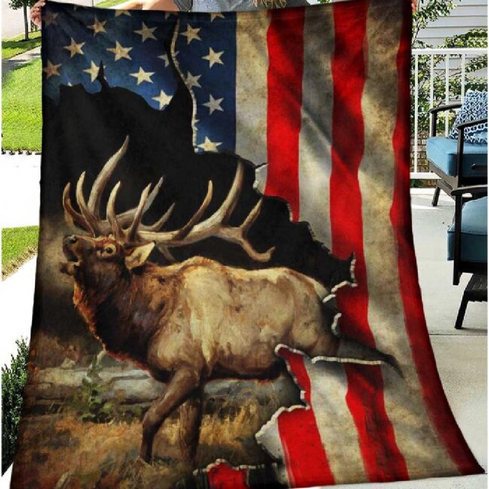 Animal Deer Hunter Special Gift Fleece Blanket Family Gift Home Decor Bedding Couch Sofa Soft And Comfy Cozy