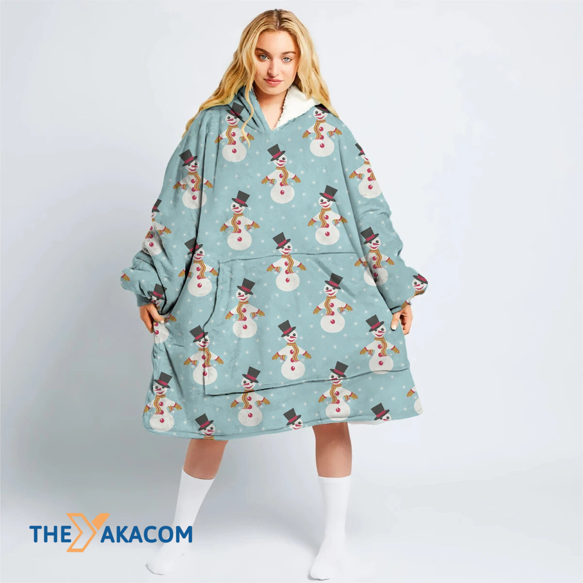Realtorgift X Christmas Snowman With Hat Glove And Scarf Hoodie Blanket