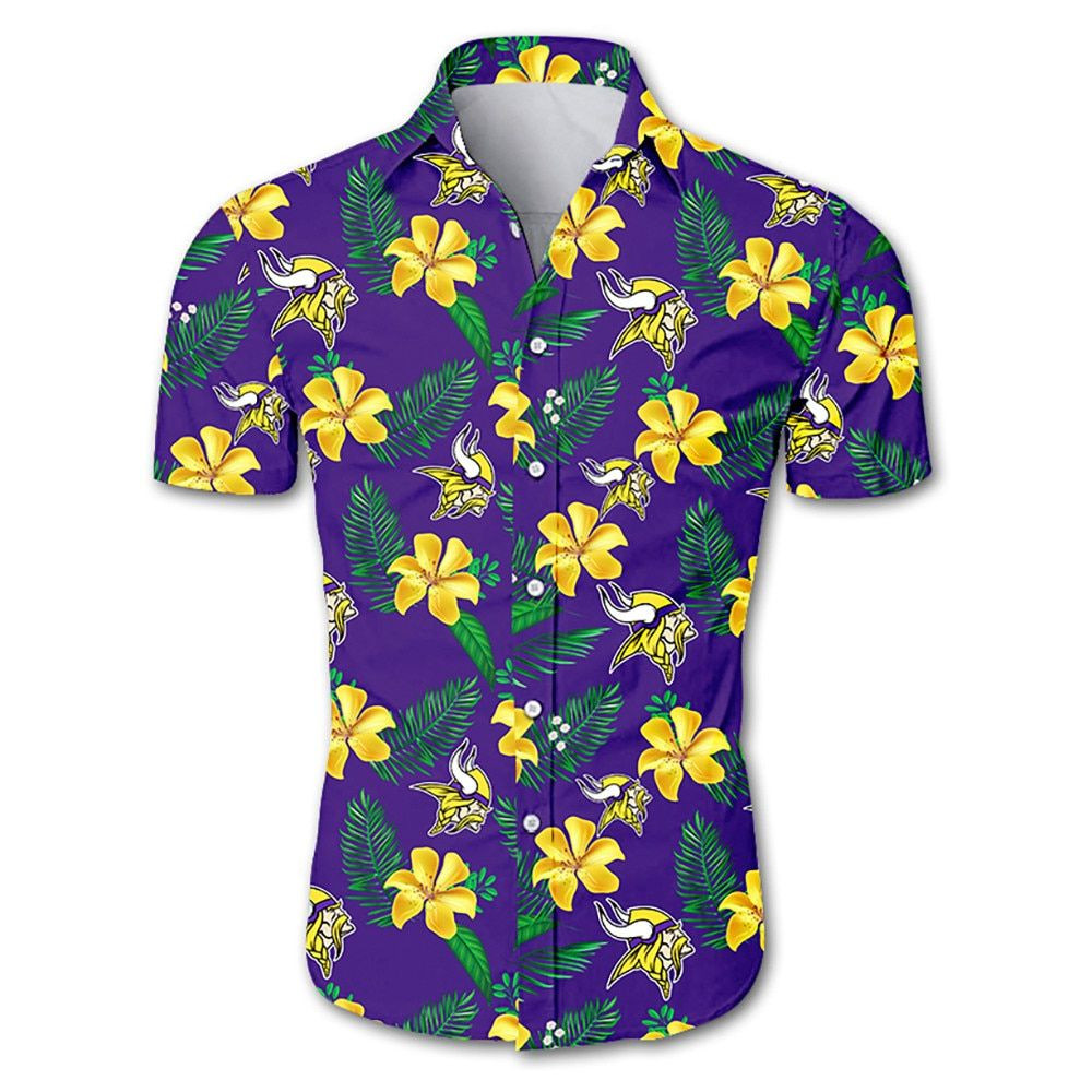 Minnesota Vikings Hawaii Shirt Short Sleeve For Summer Ha40323