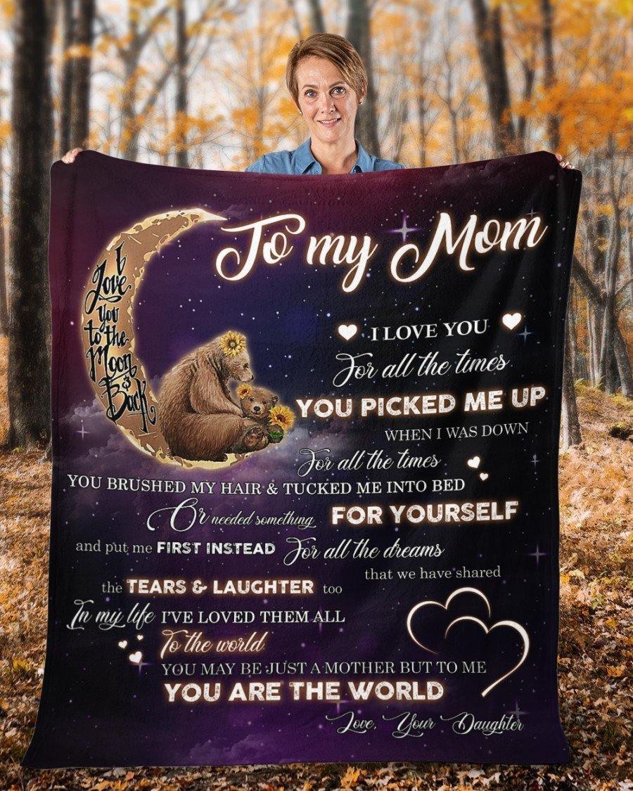 To My Mom Bear – Gift For Mother’S Day, Gift For Home Decor, Gitf For Family – Sherpa Blanket Fleece Blanket Premium Wall Art