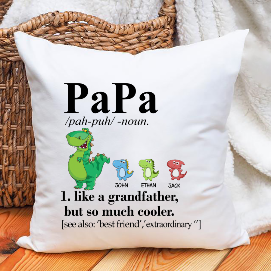 Papa Definition Kids Names Saurus Indoor Pillow