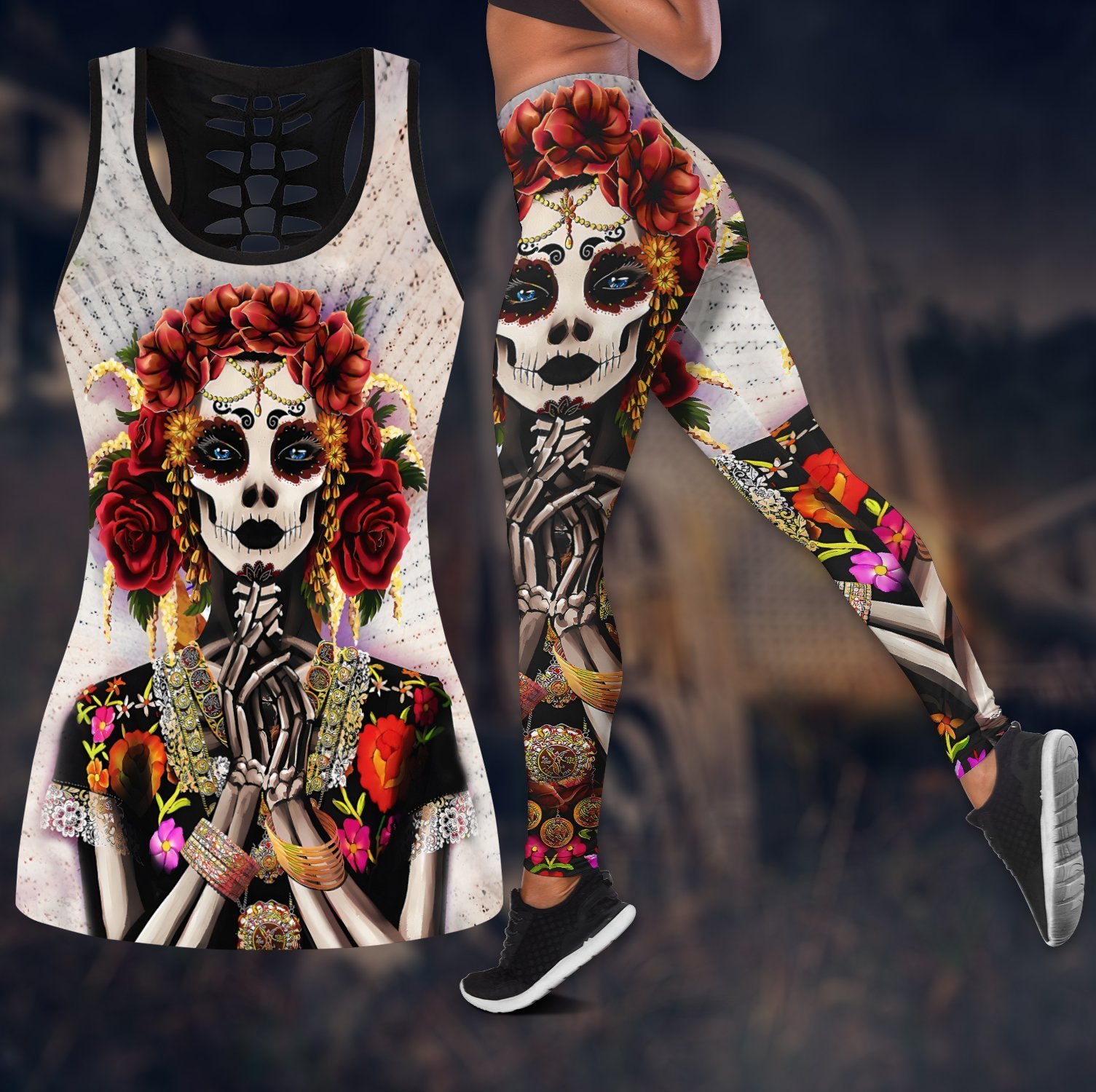 All Over Printed Day Of The Dead Catrina Outfit For Women Hht03092006-Mei