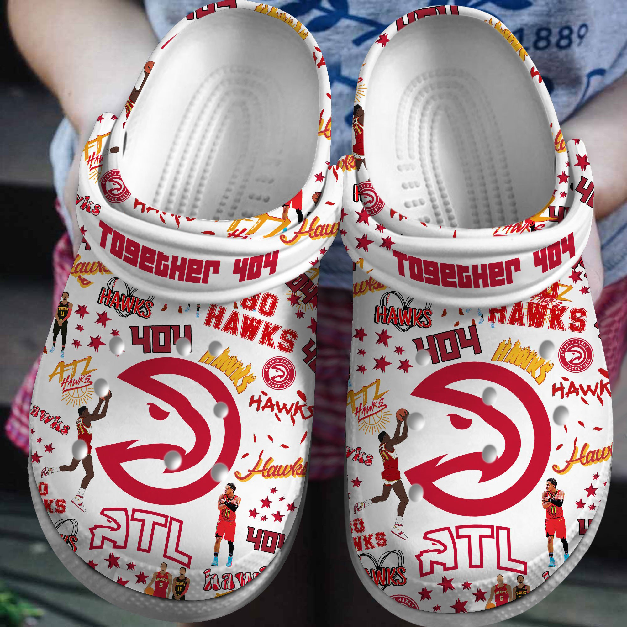 Atlanta Hawks NBA Sport Crocs Crocband Clogs Shoes Comfortable For Men Women and Kids