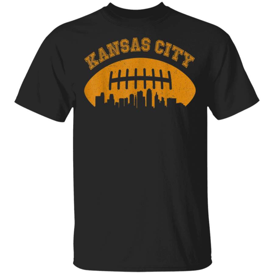 Vintage Reto Kansas City Cityscape Football Skyline Graphic TShirt