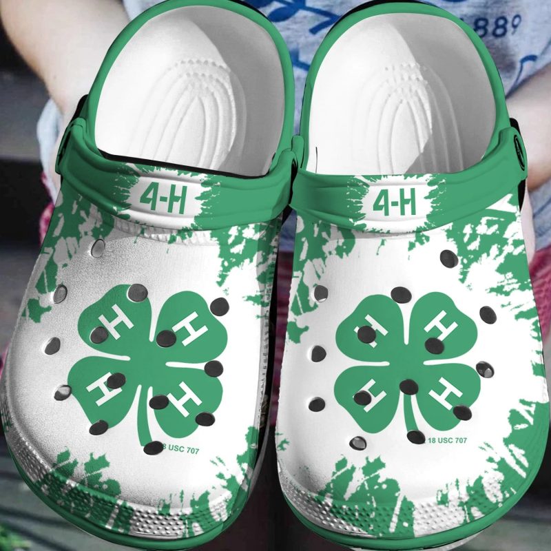 St Patricks Day 4H Shamrock Leaf Irish Crocband Shoes