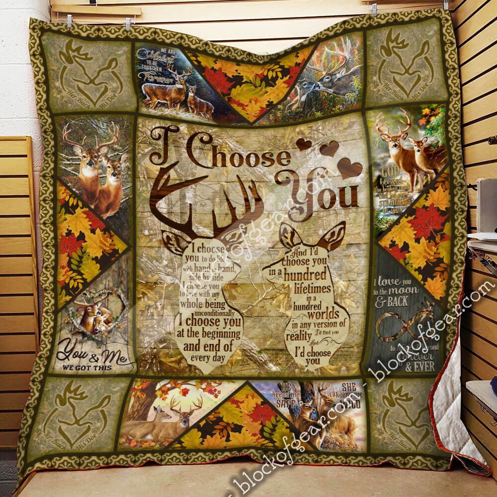 To My Love, I Choose You. Deer Quilt Blanket