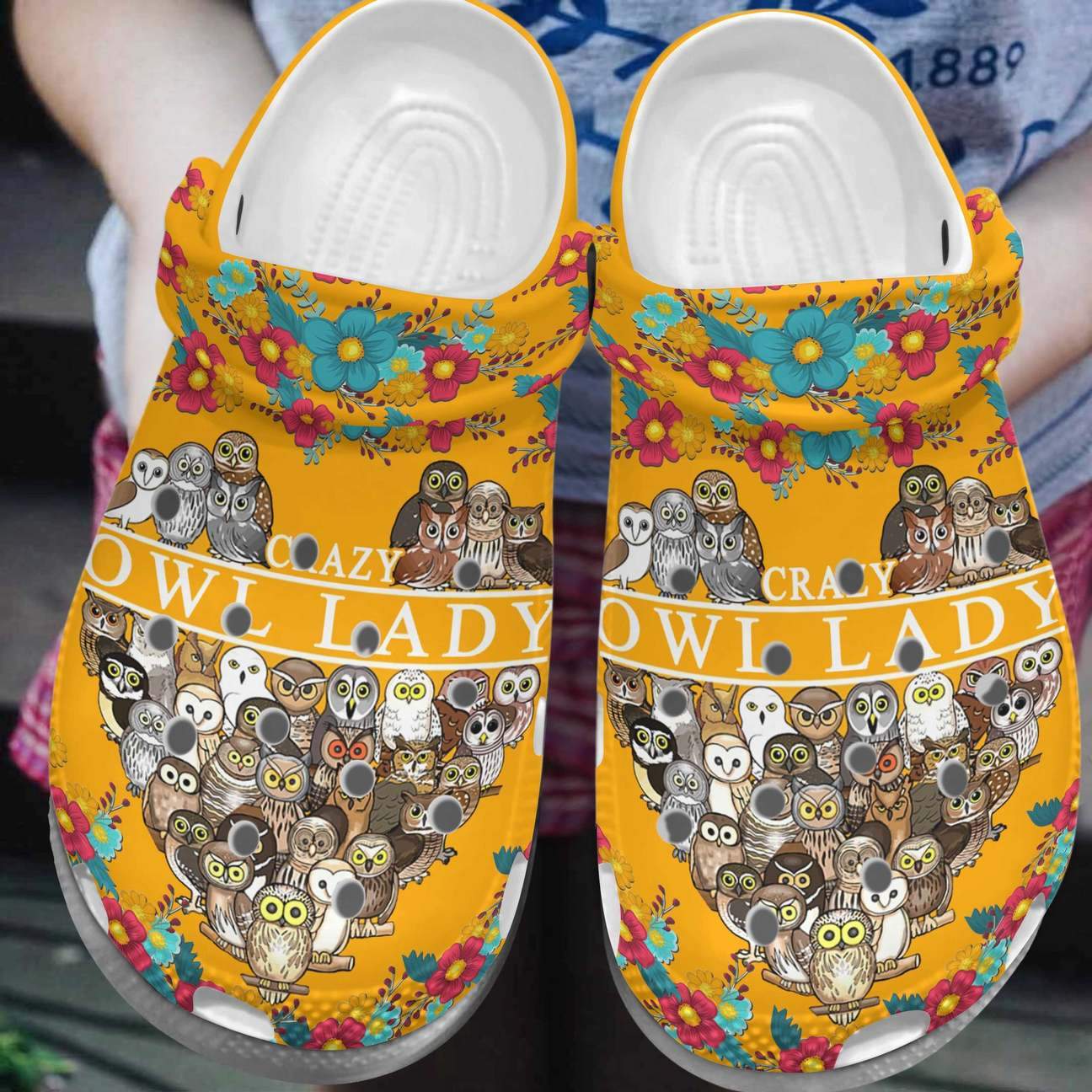 Owl Personalized Clog, Custom Name, Text, Color, Number Fashion Style For Women, Men, Kid, Print 3D A Crazy Owl Lady