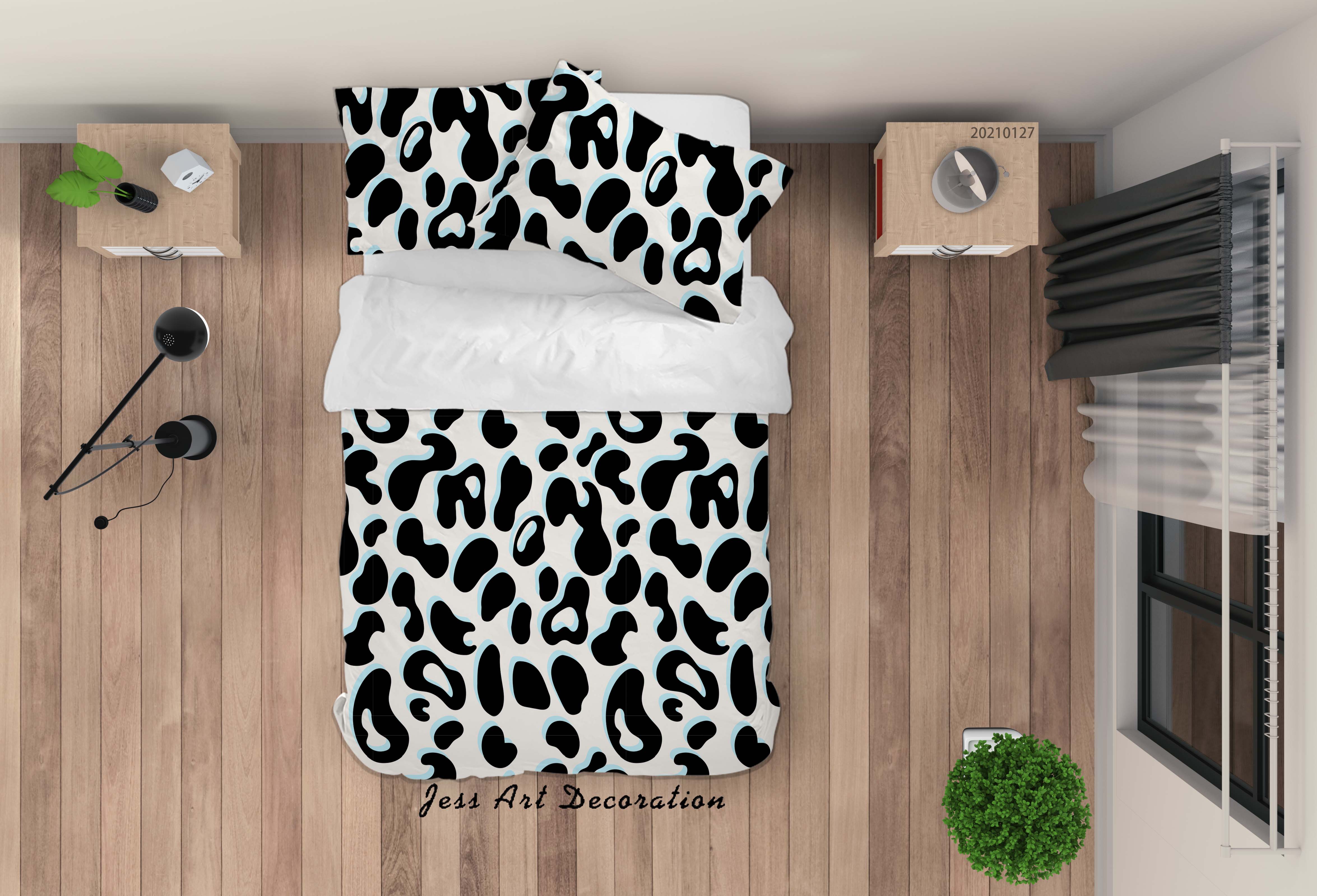 3D Hand Drawn Animal Print Quilt Cover Set Bedding Set Duvet Cover Pillowcases 154