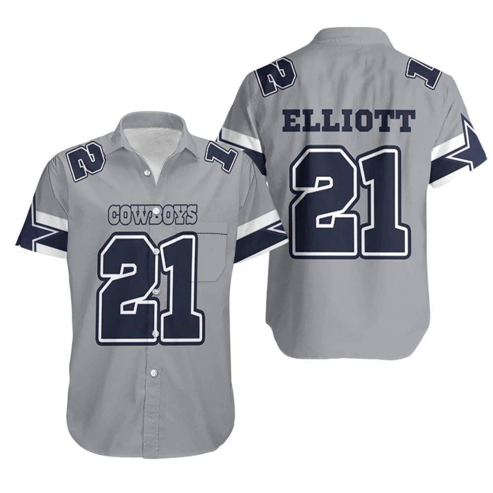 21 Ezekiel Elliott Cowboys Jersey Inspired Style Hawaiian Shirt Combo Beach