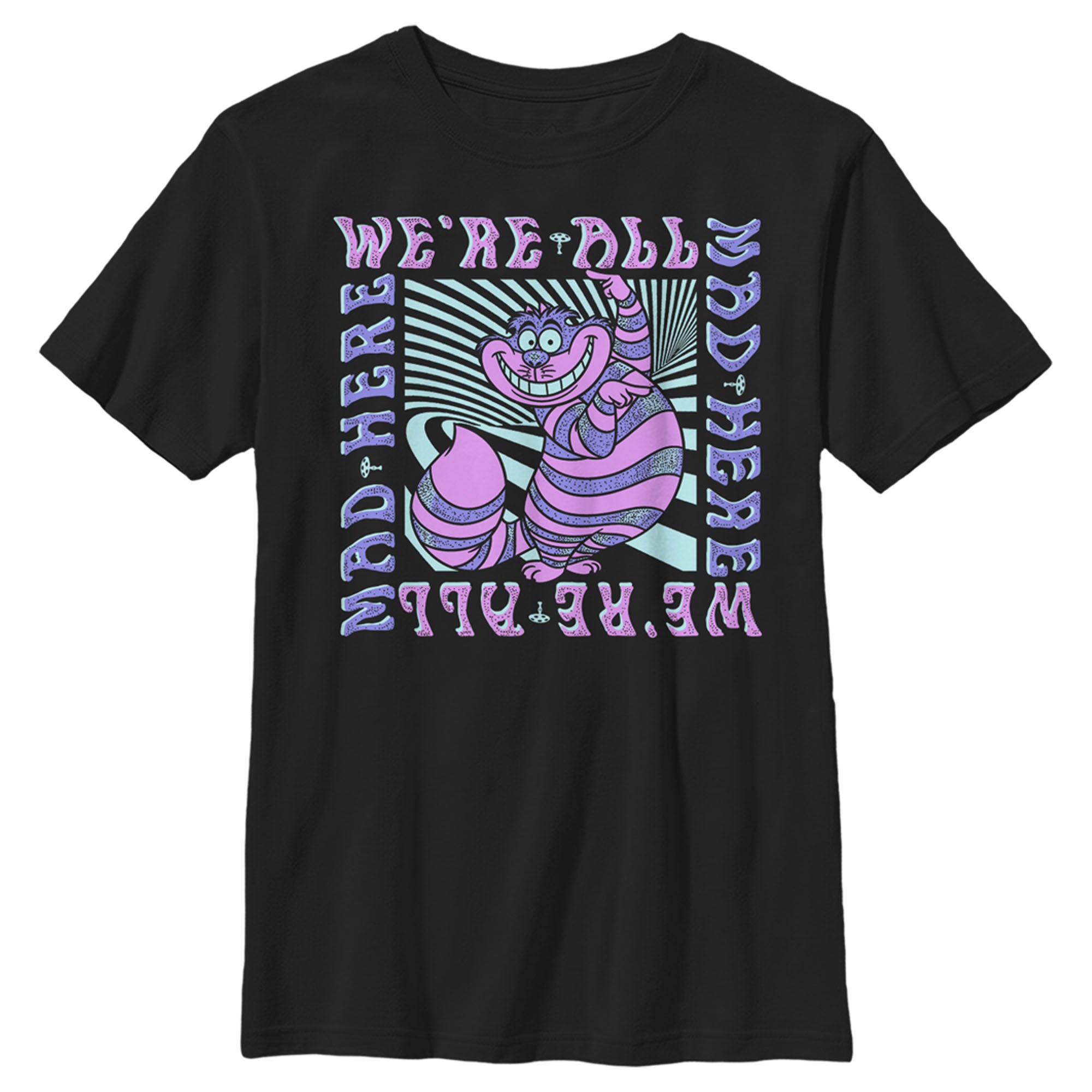 Boy’S Alice In Wonderland Cheshire Cat We’Re All Mad Here Colorful T-Shirt