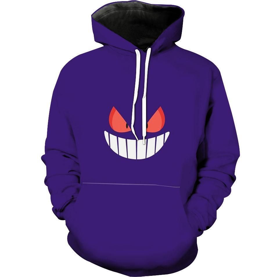 Gengar Face Pokemons Hoodie 3D