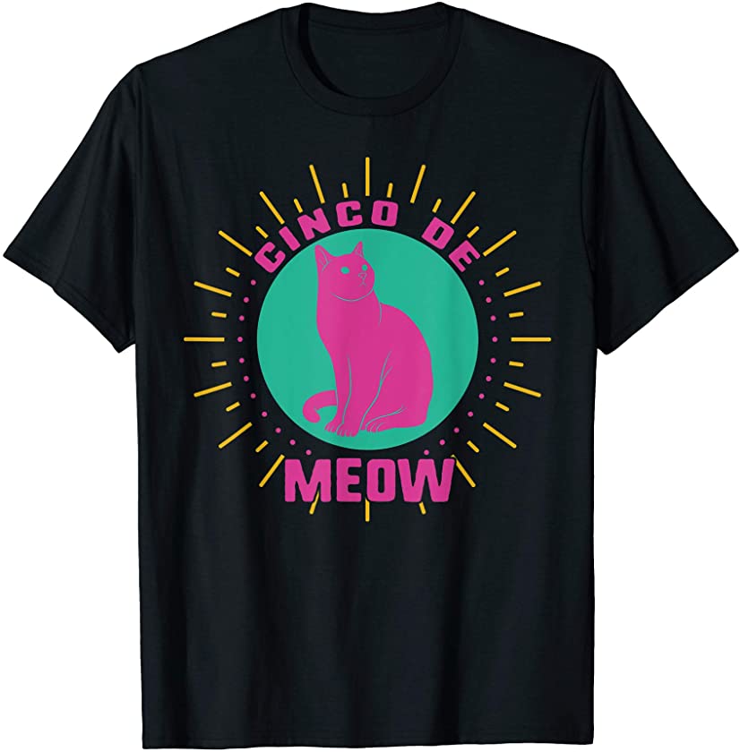 Cinco De Meow Mexican Cat Kitten Cinco De Mayo Taco Sombrero T-Shirt