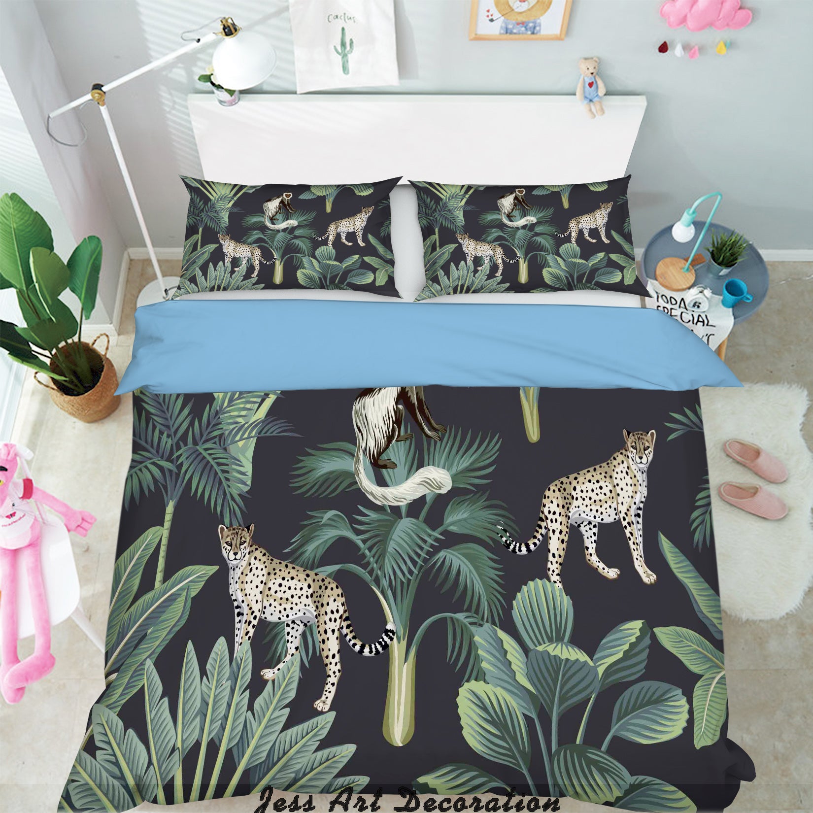 3D Tropical Green Plant Animals Quilt Cover Set Bedding Set Pillowcases  83