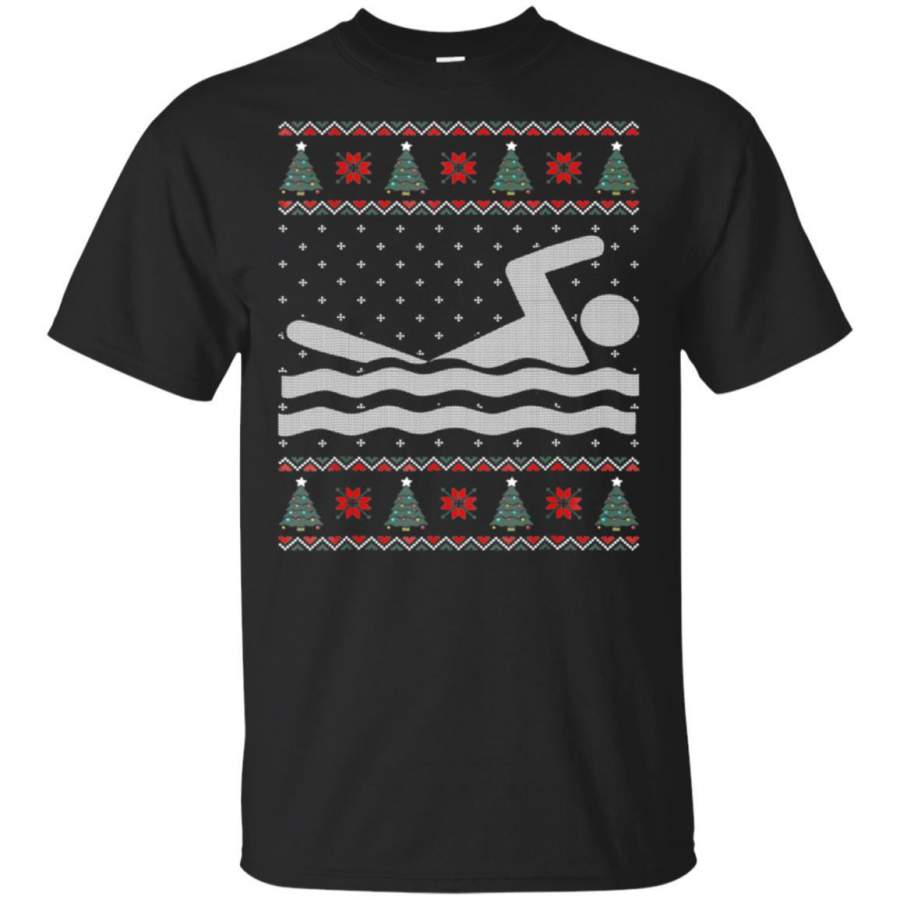 Swimming Ugly Christmas Sweater T-shirt