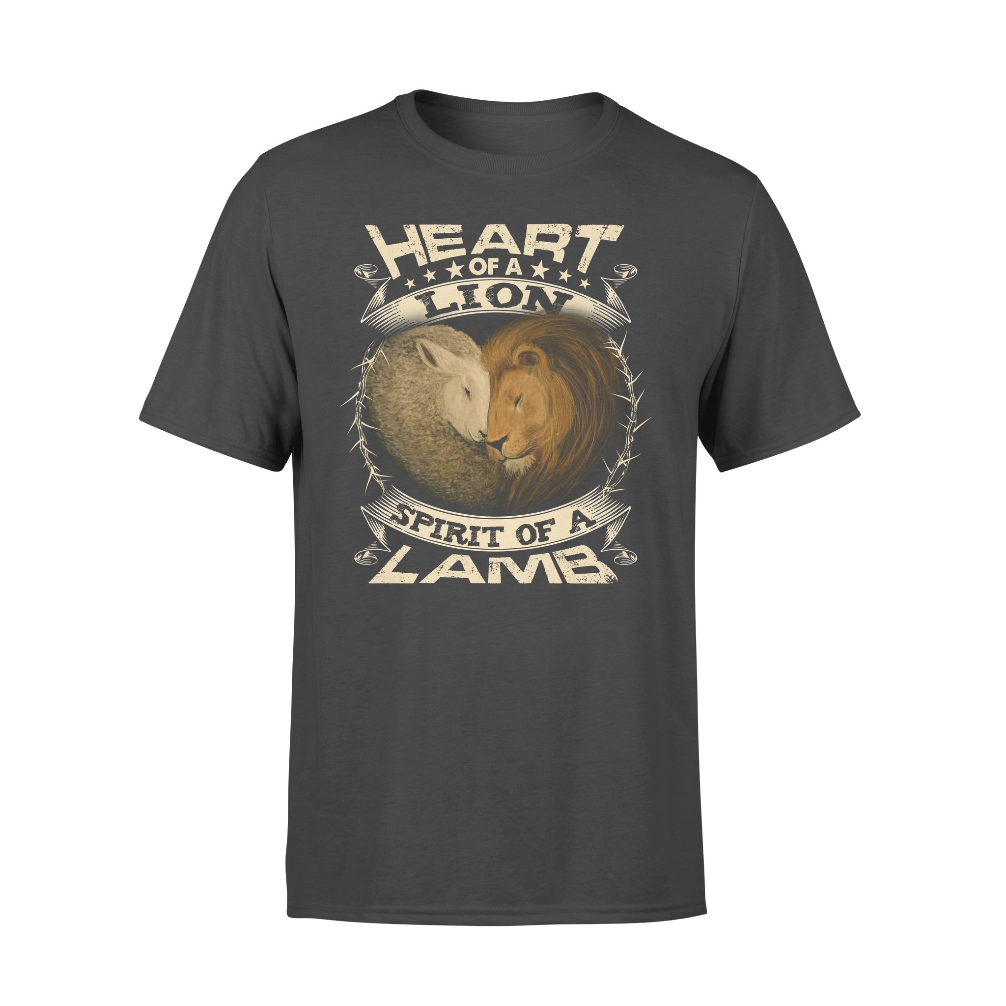 Awesome Family Gift – God – Lion & Lamb – Heart Of A Lion Spirit Of A Lamb T-shirt