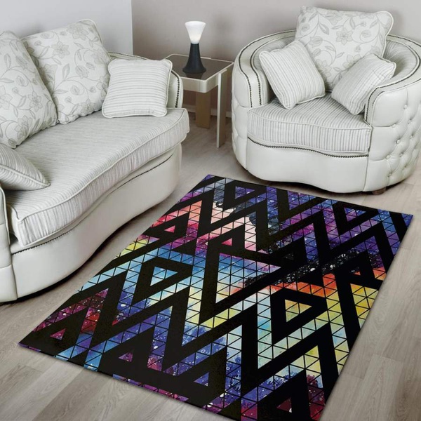 Galaxy Space Triangle Area Rug