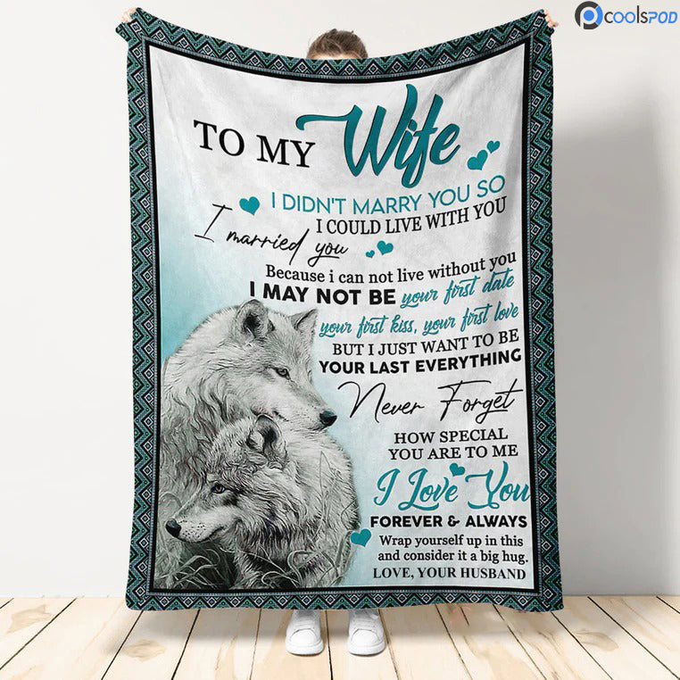 Gift For Wife Blanket, Wolf To My Wife Never Forget How Special You Are To Me, Valentine Blanket From Husband To Wife