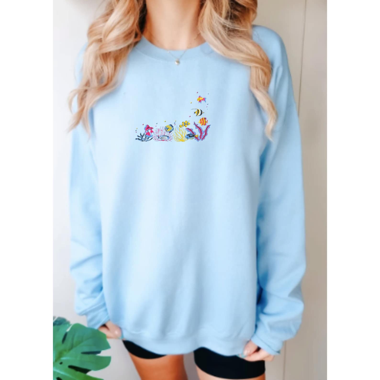 Ocean Embroidered Halloween Sweatshirt 2D Crewneck Sweatshirt All Over Print Sweatshirt For Women Sweatshirt For Men Sws3311