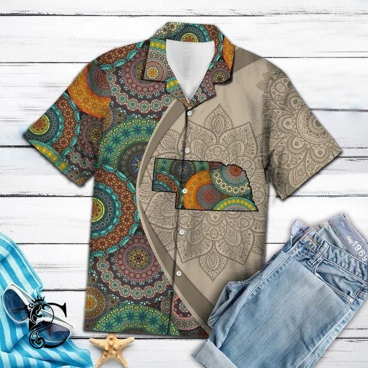 Beach Shirt High Quality Nebraska Mandala Hawaiian Shirt- Chillicothemall