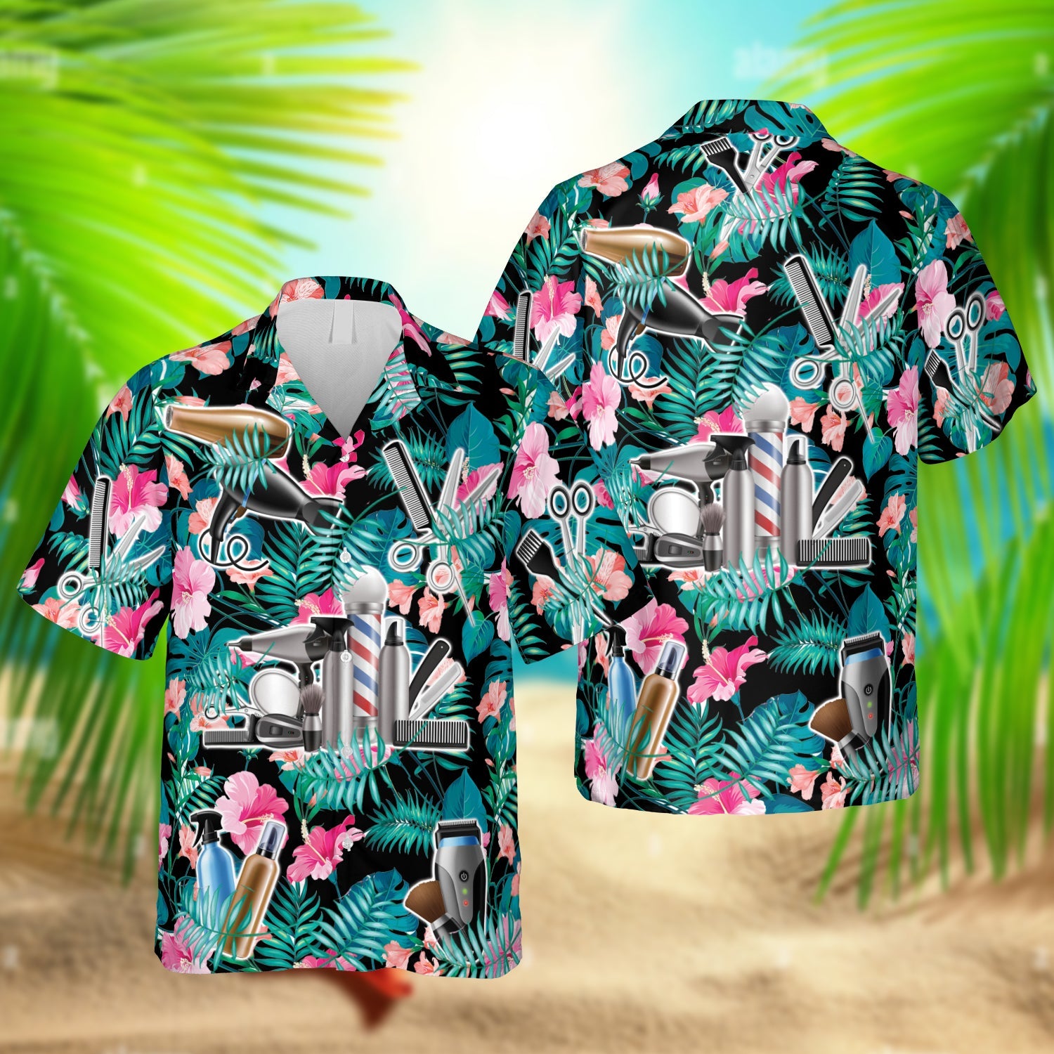 Tropical Barber Hawaiian Hair Spray Outdoor Clothing Ha60441