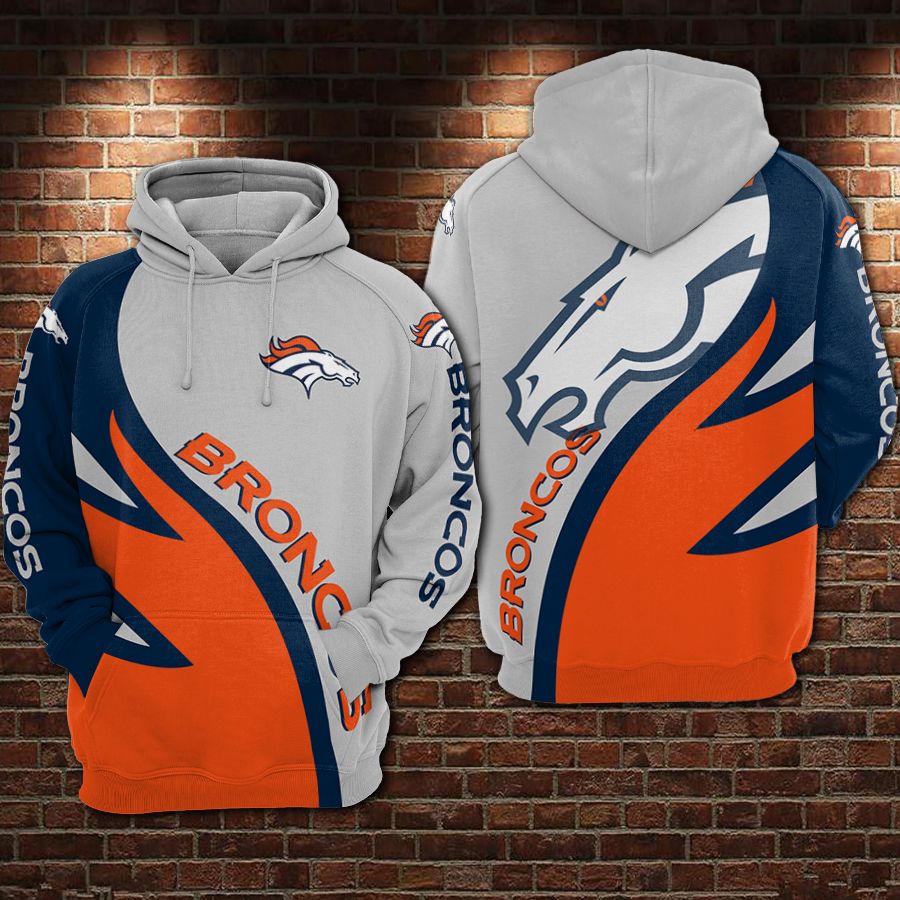 Denver Broncos 3D Hoodie 3D Zip Hoodie Custom For Men For Women All Over Printed Hoodie 3D Zip Hoodie Custom V8301